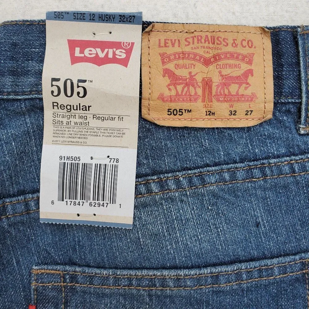 Levi's 505 Regular Fit Jeans 32 W x 27L